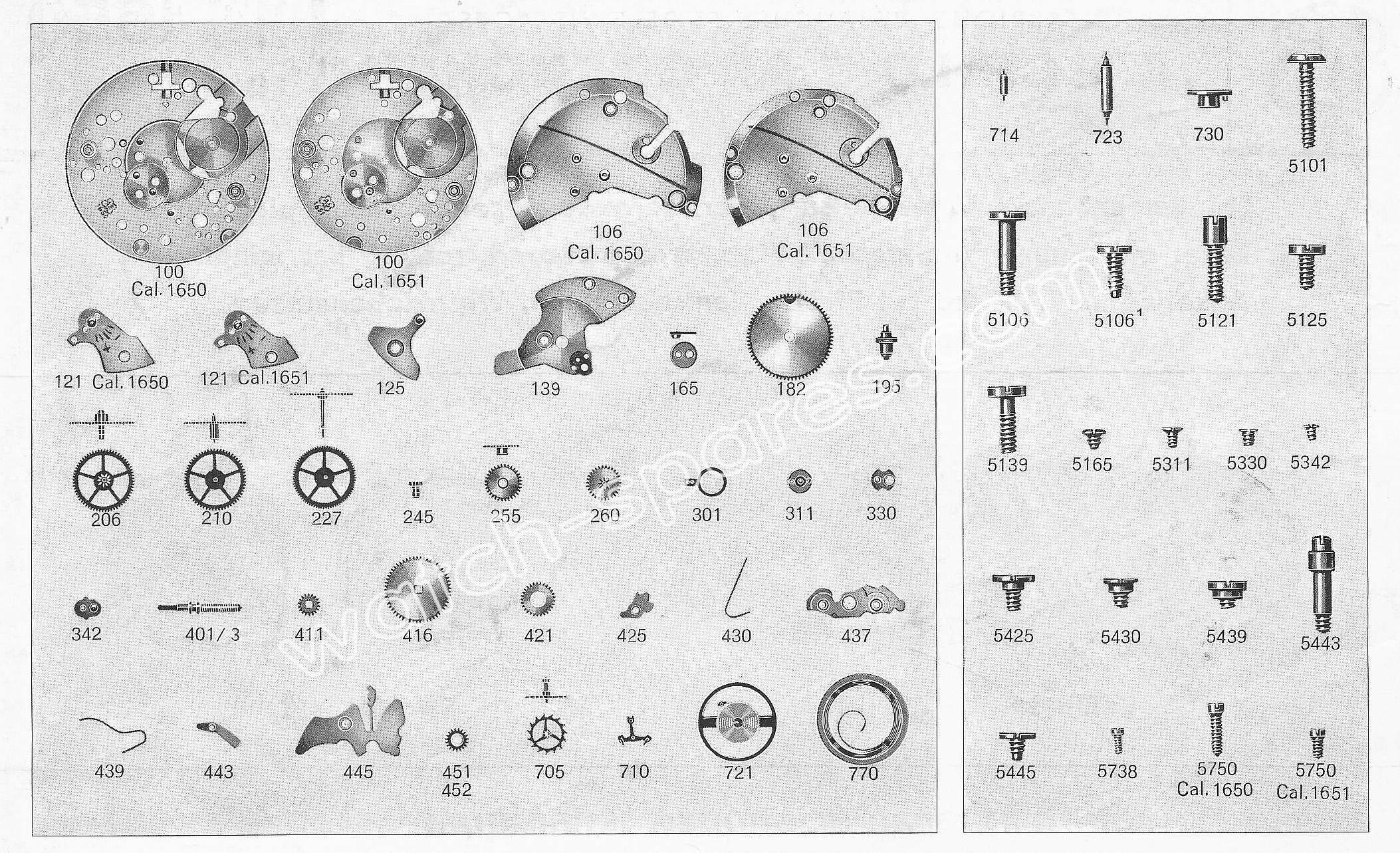 A Schild AS 1651 watch parts A Schild AS 1651 watch parts