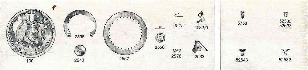 A Schild AS 1701 watch date parts A Schild AS 1701 watch date parts