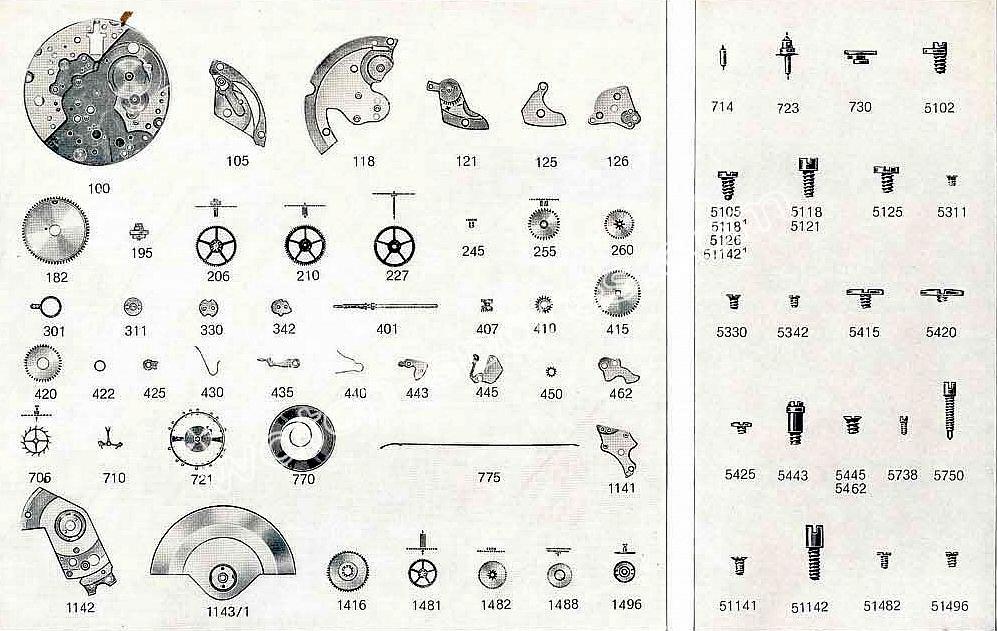A Schild AS 1701 watch parts A Schild AS 1701 watch parts