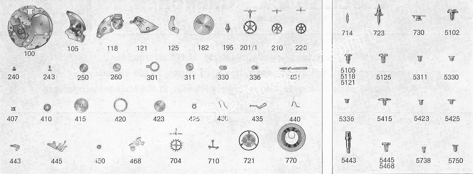 A Schild AS 1736 watch parts A Schild AS 1736 watch parts
