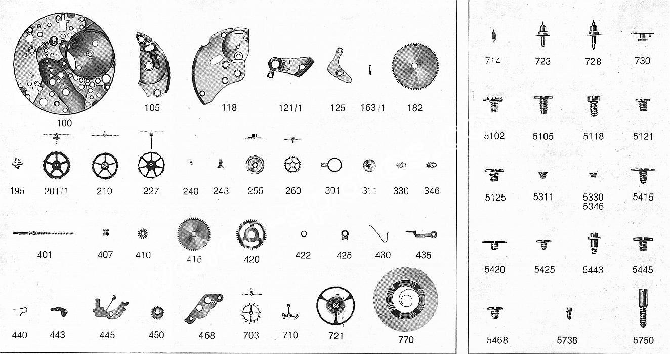 A Schild AS 1747 watch parts A Schild AS 1747 watch parts