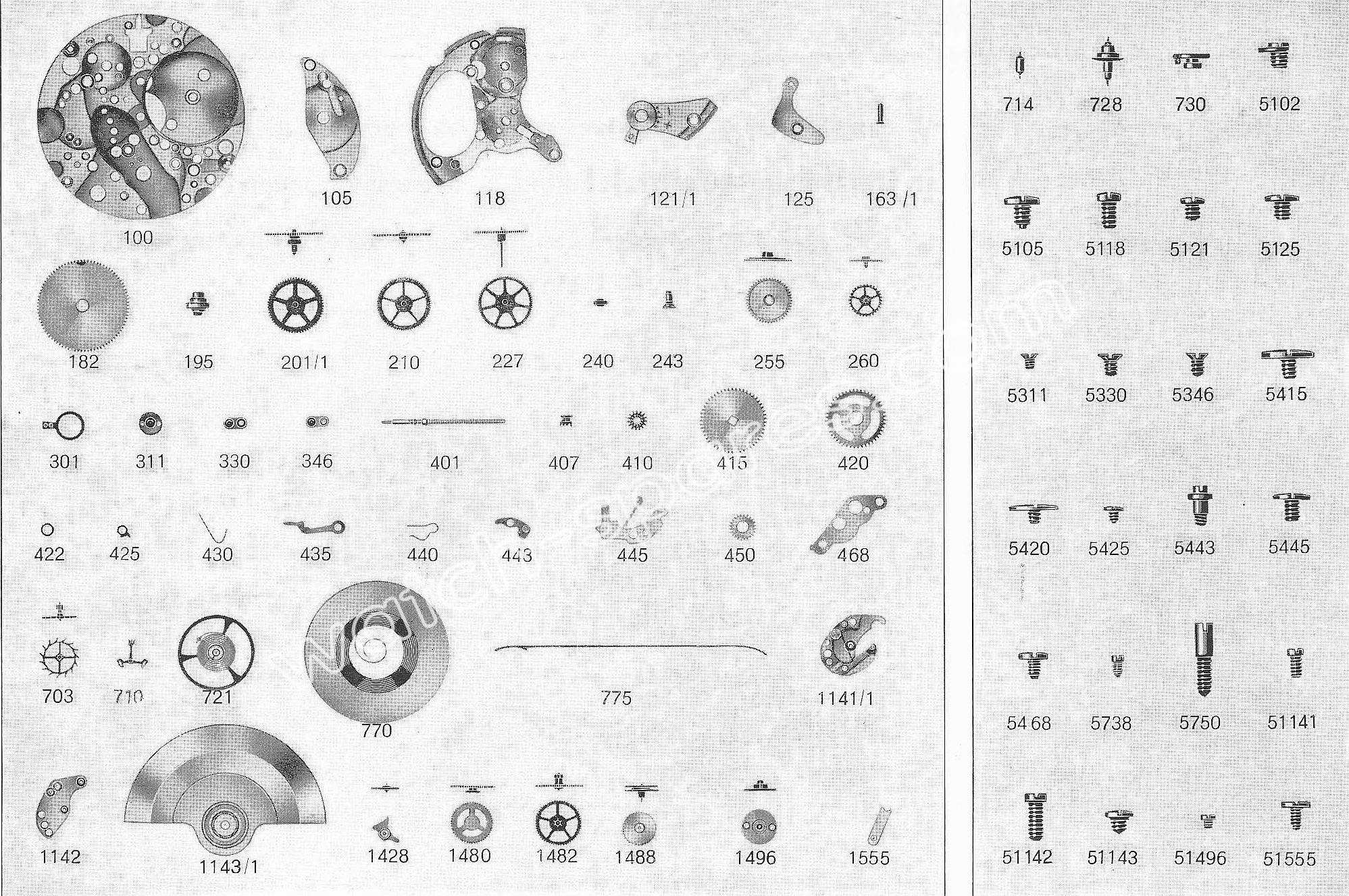 A Schild AS 1799 watch parts A Schild AS 1799 watch parts