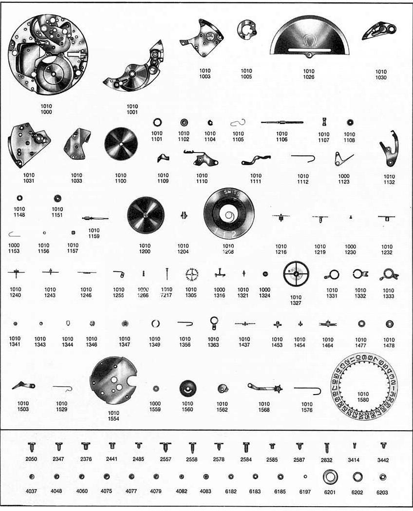Omega 1022 watch parts Omega 1022 watch parts