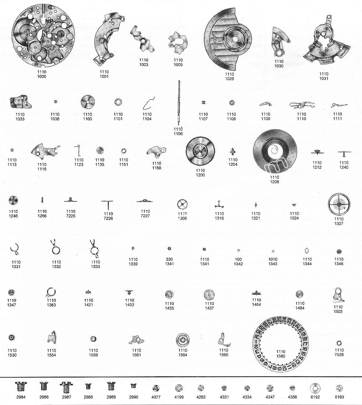 Omega 1110 watch parts Omega 1110 watch parts