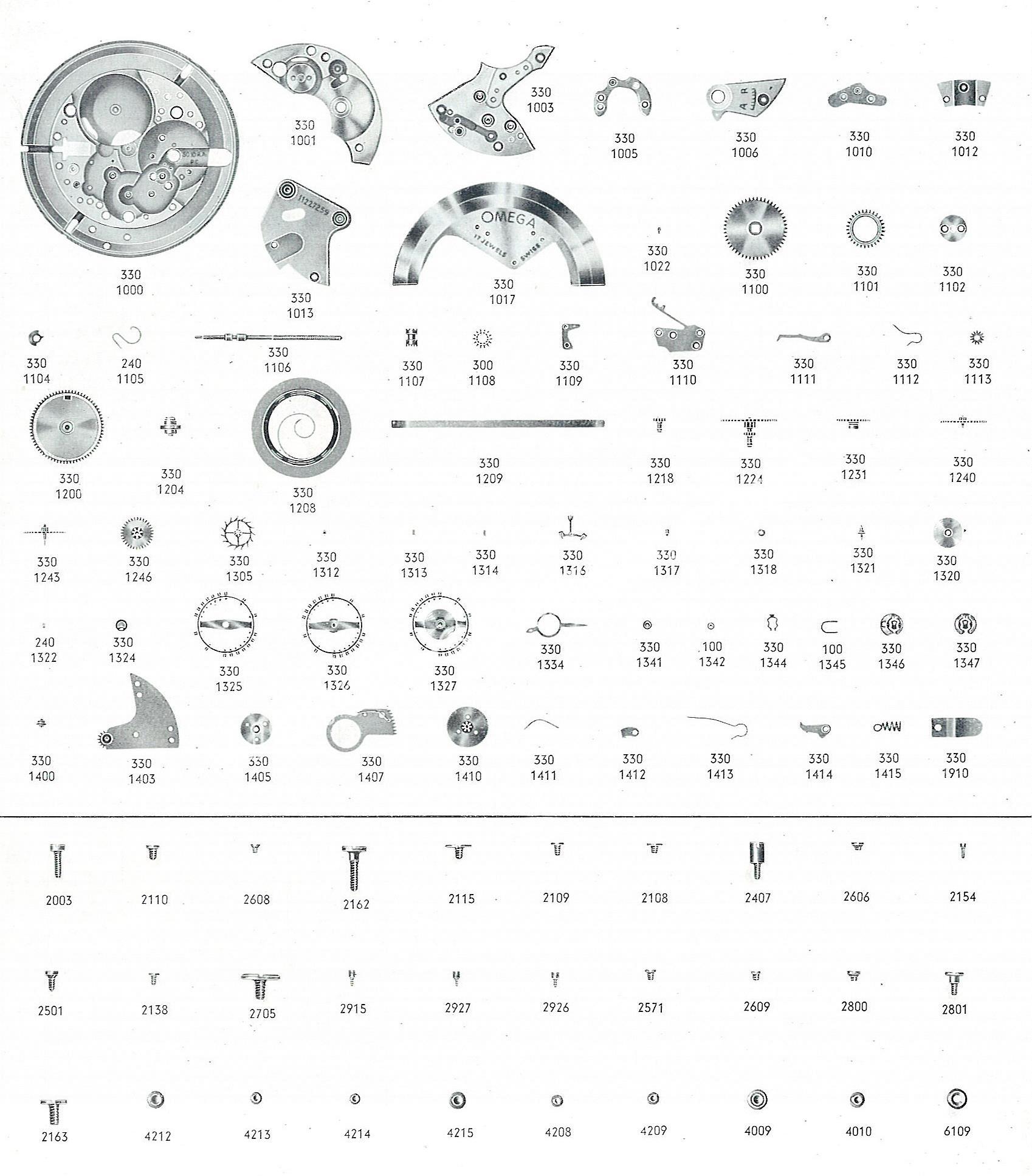 Omega 333 watch parts Omega 333 watch parts