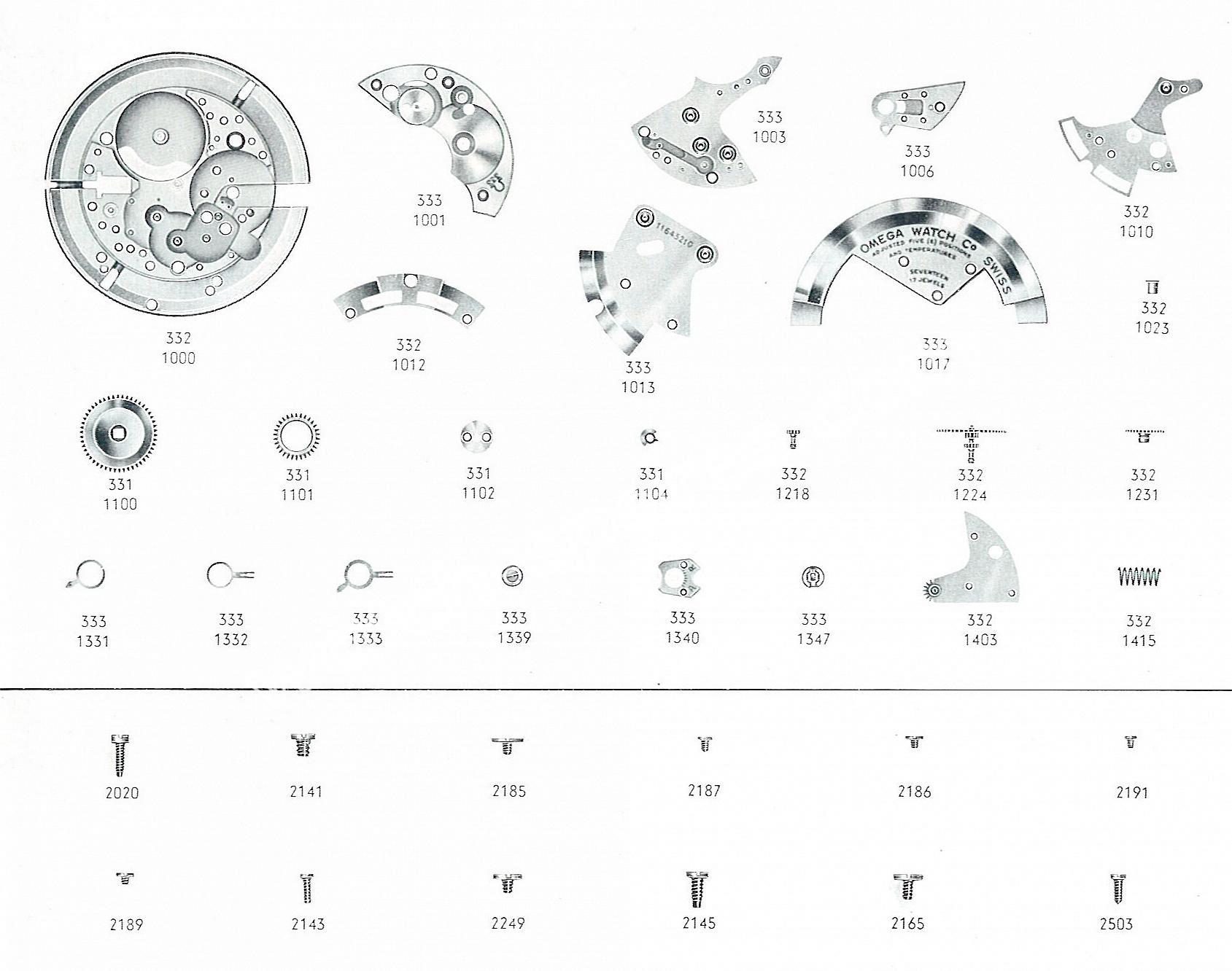 Omega 333 watch spare parts Omega 333 watch spare parts