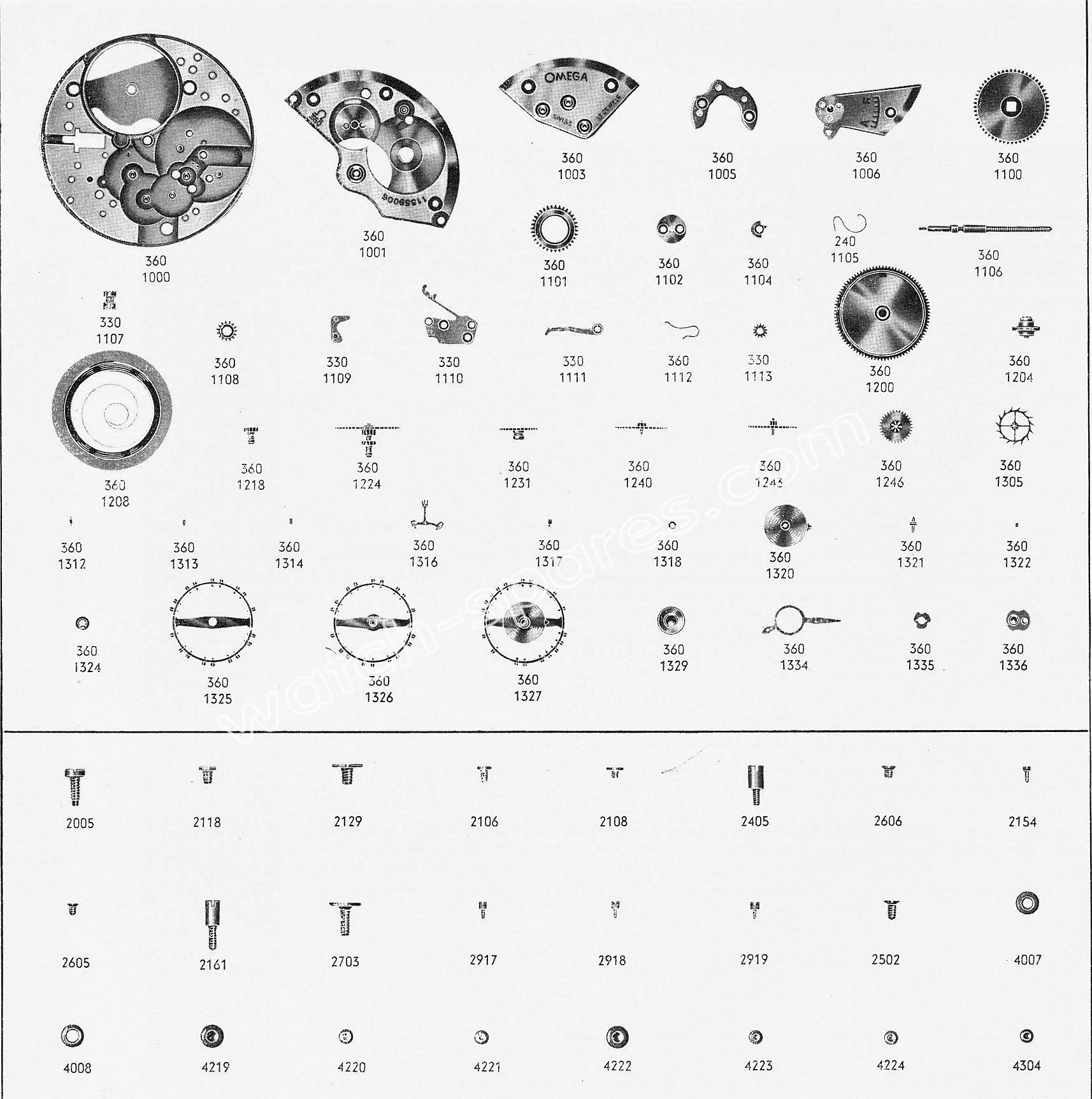 Omega 370 watch parts Omega 370 watch parts