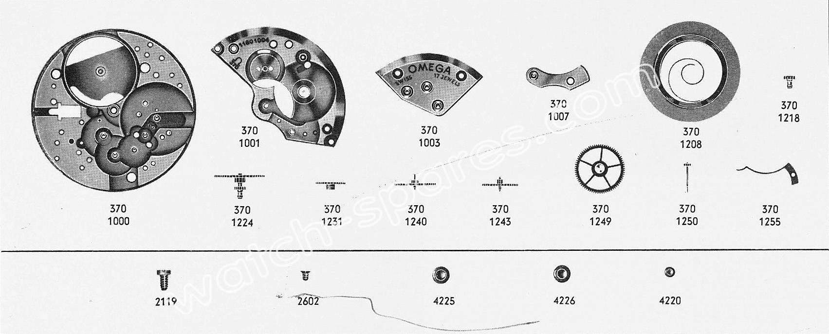 Omega 370 watch spare parts Omega 370 watch spare parts