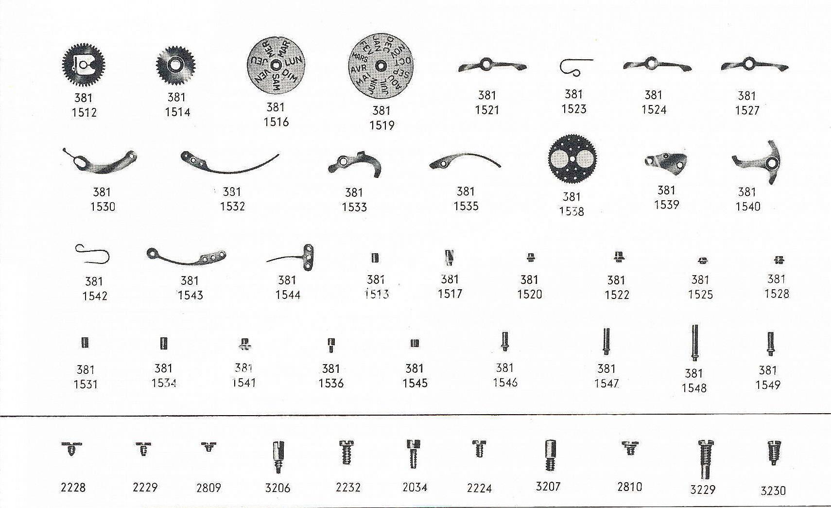 Omega 381 watch date parts Omega 381 watch date parts