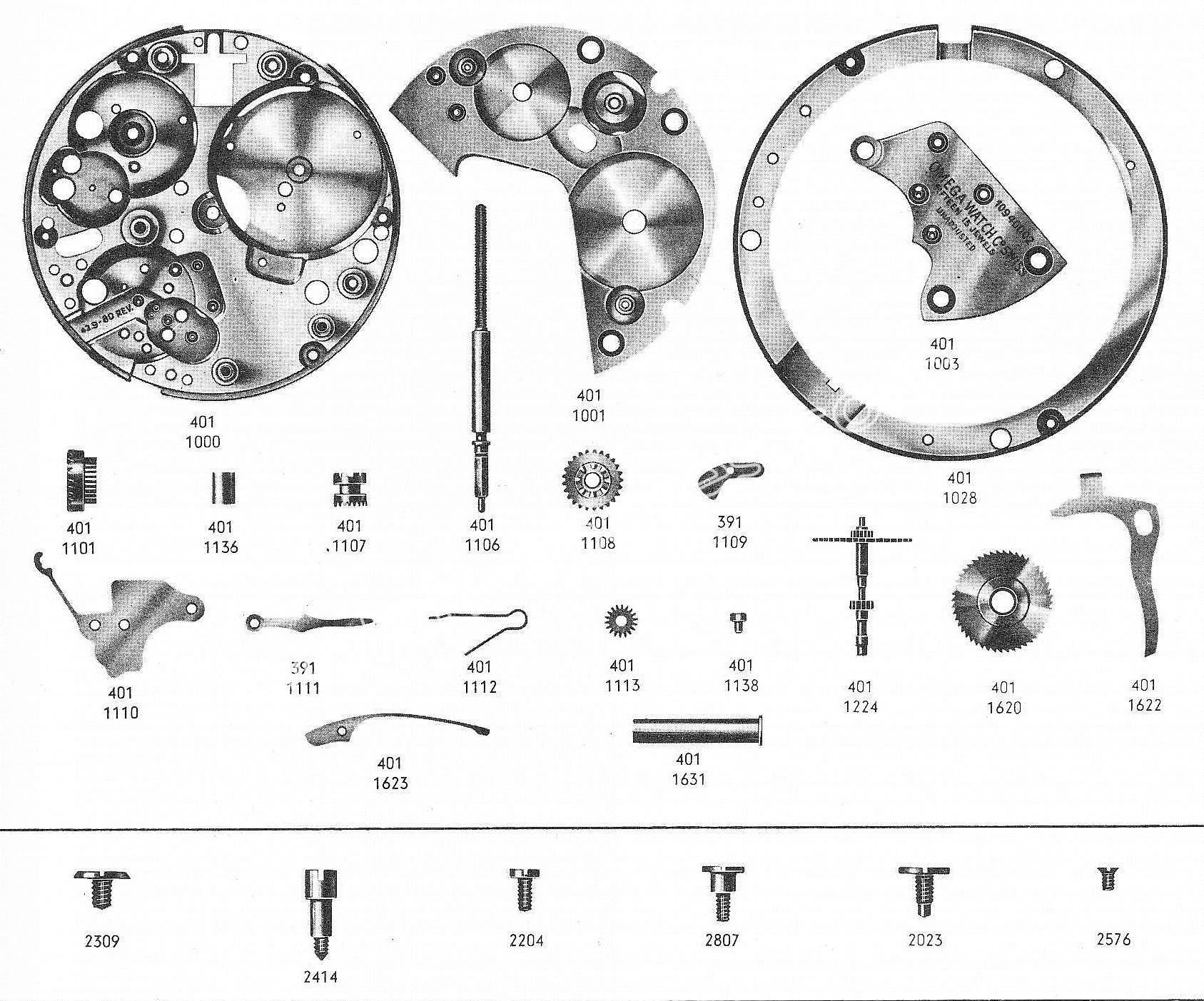Omega 401 watch spare parts Omega 401 watch spare parts