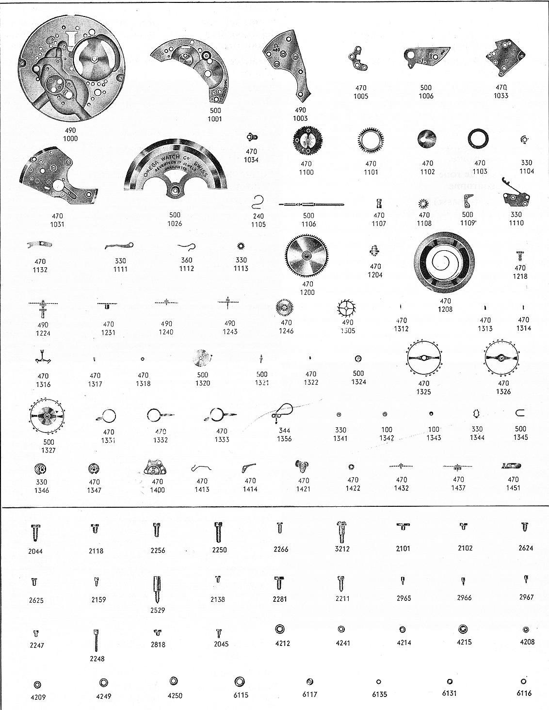 Omega 490 watch parts Omega 490 watch parts