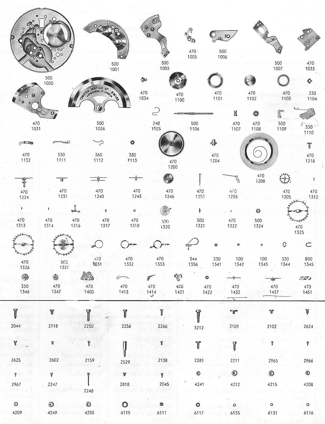 Omega 505 watch parts Omega 505 watch parts