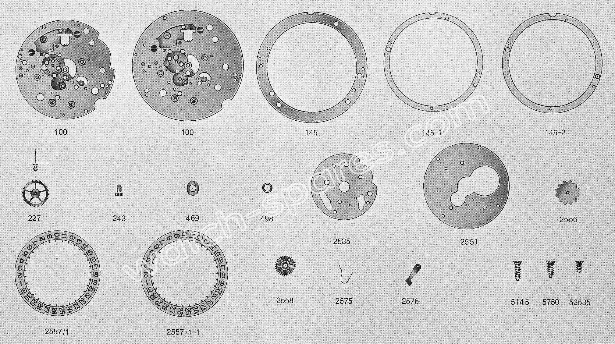 Baumgartner BFG 582 31 watch Date spare parts Baumgartner BFG 582 31 watch Date spare parts