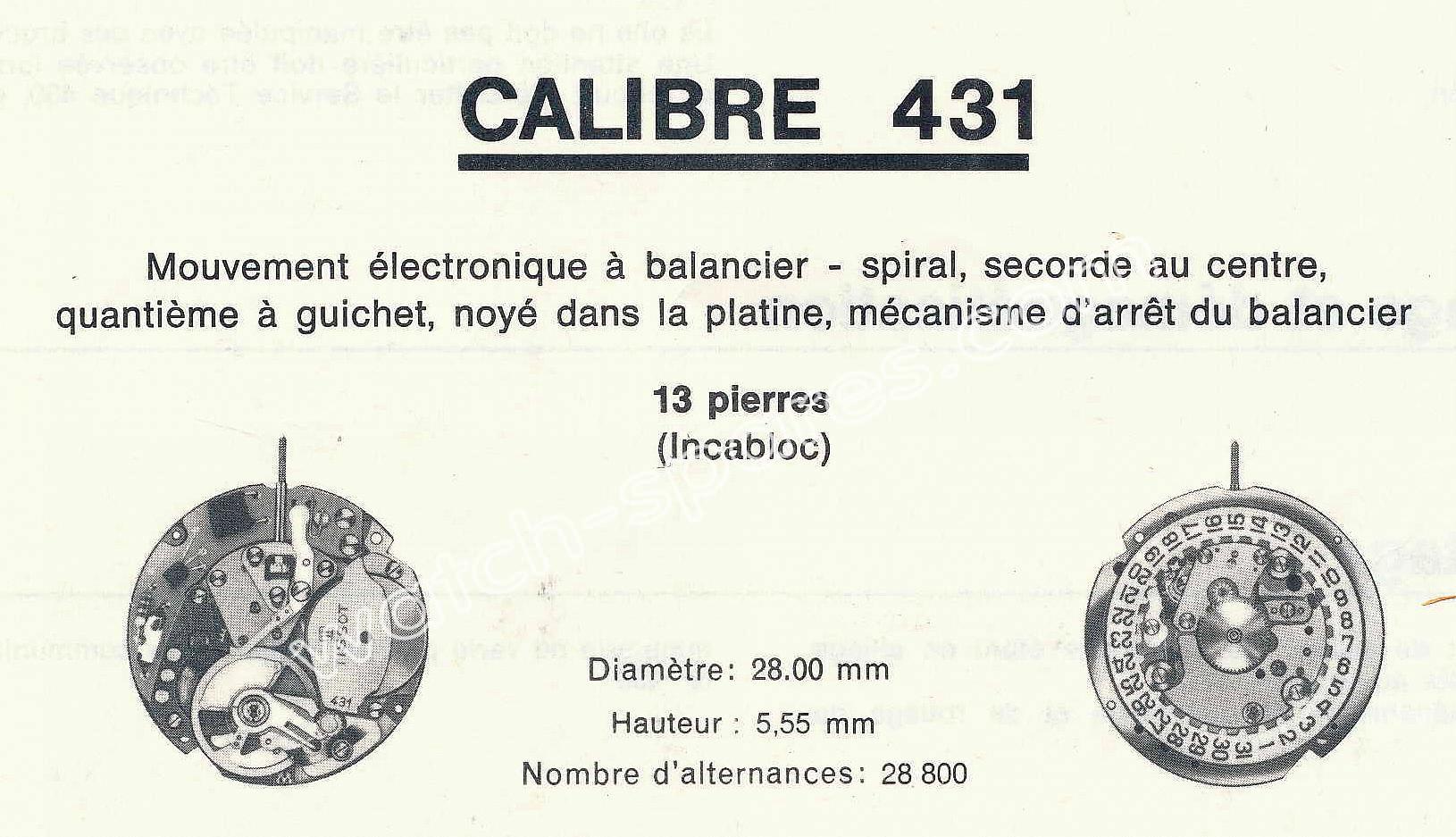 Tissot 431 watch movements Tissot 431 watch movements