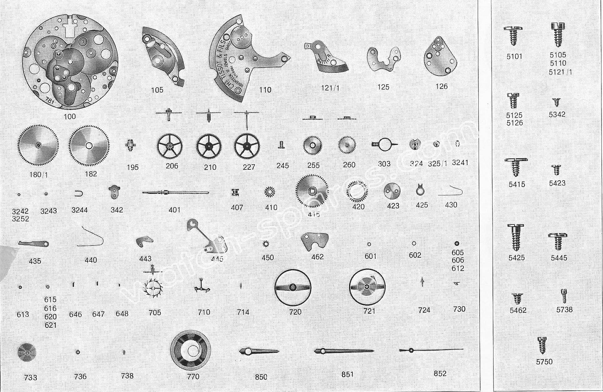 Tissot 782.1 watch spare parts Tissot 782.1 watch spare parts