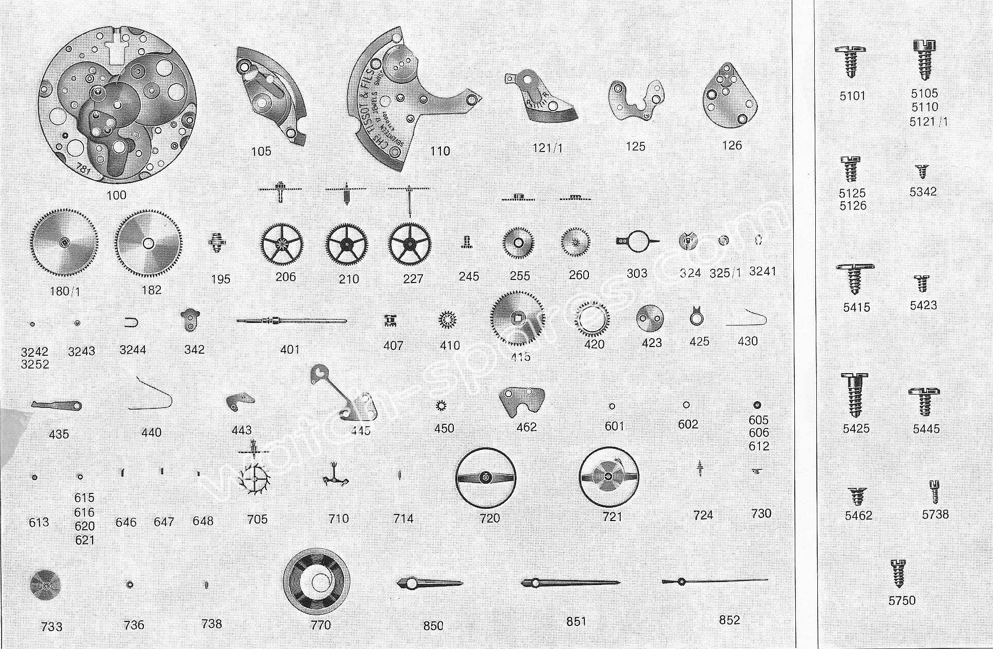 Tissot 783 watch spare parts Tissot 783 watch spare parts