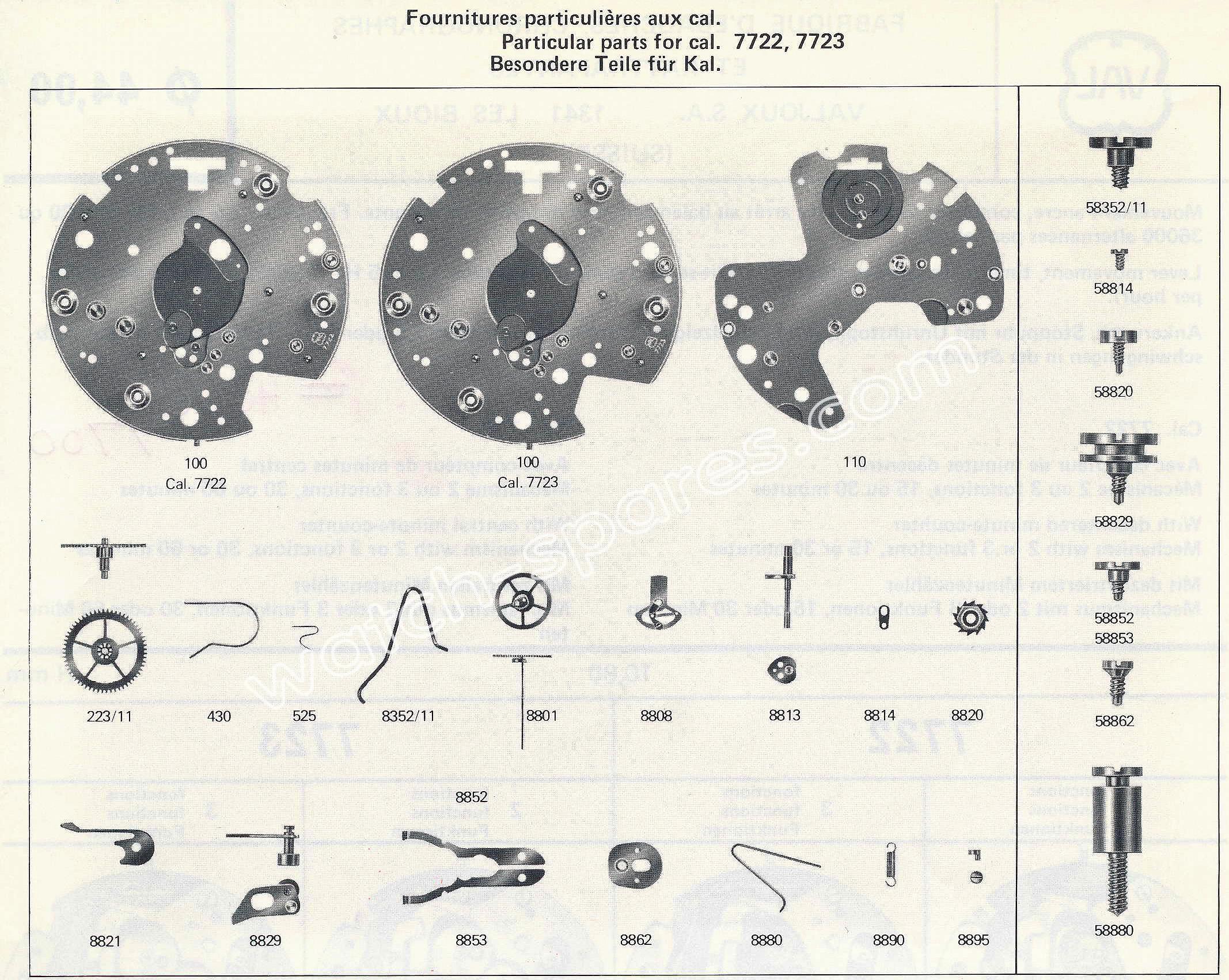 Valjoux 7723 watch spare parts Valjoux 7723 watch spare parts