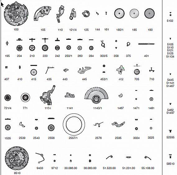 ETA 2094 watch spare parts ETA 2094 watch spare parts