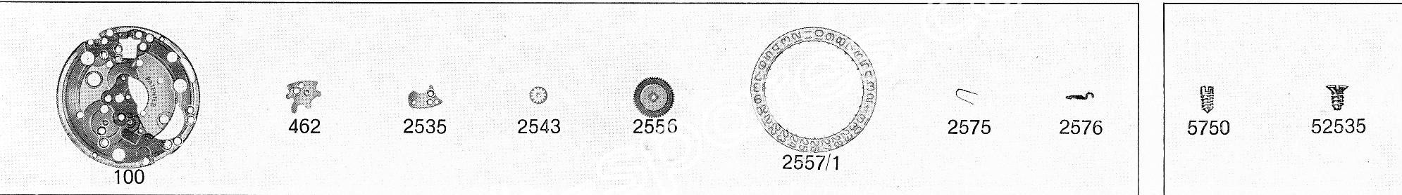 ETA 2551 watch date spare parts