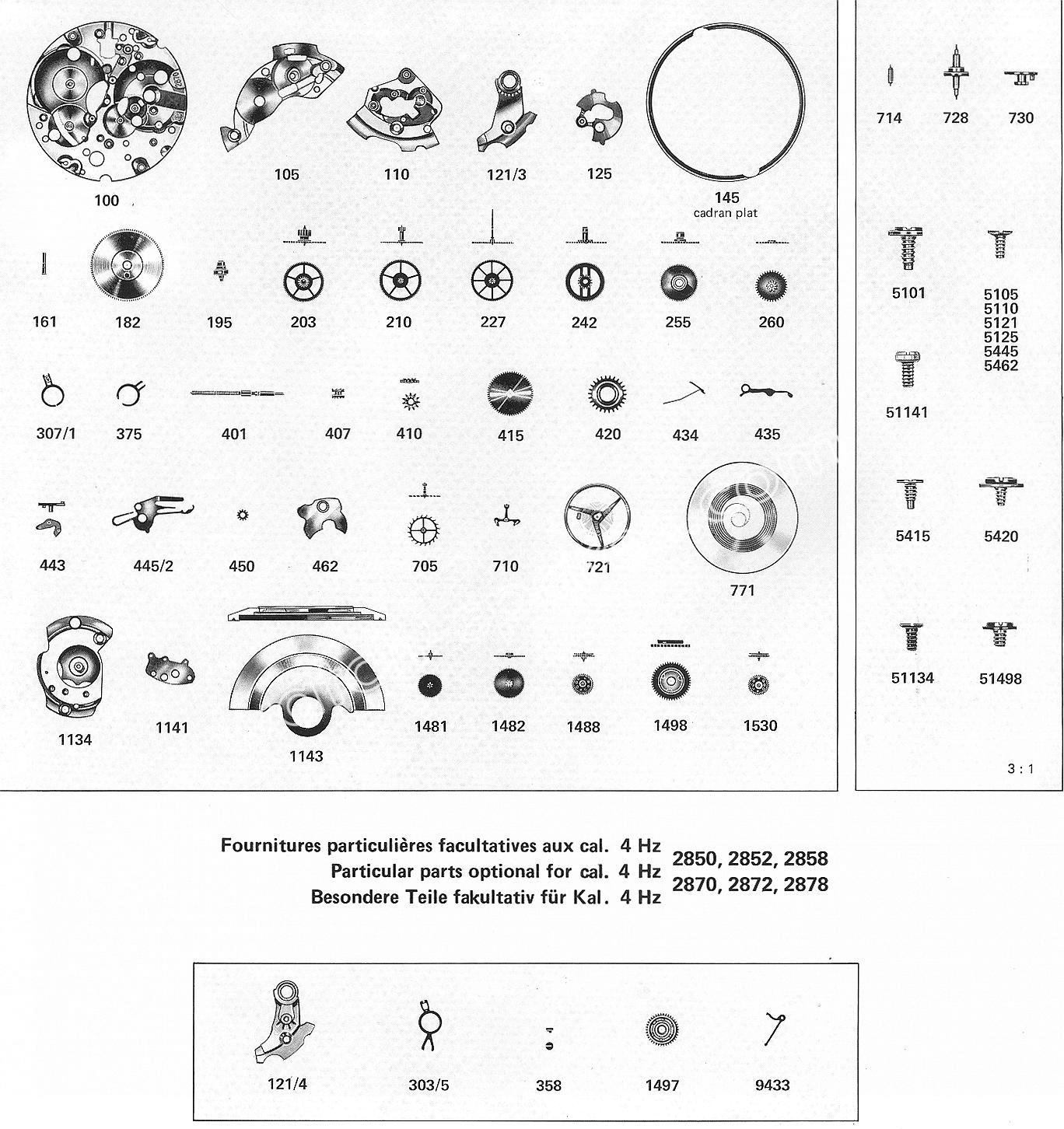 ETA 2872 watch automatic spare parts ETA 2872 watch automatic spare parts