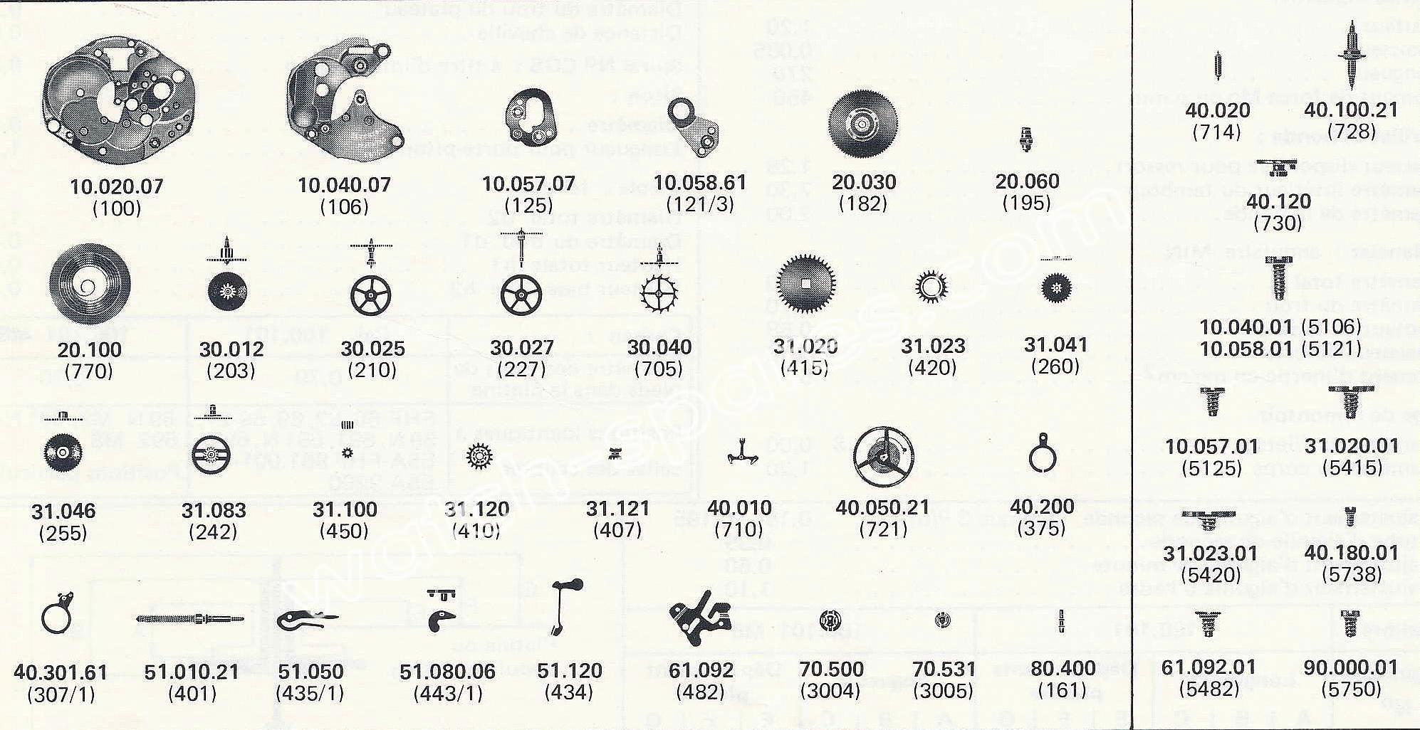 FHF Font 100.101 watch spare parts FHF Font 100.101 watch spare parts