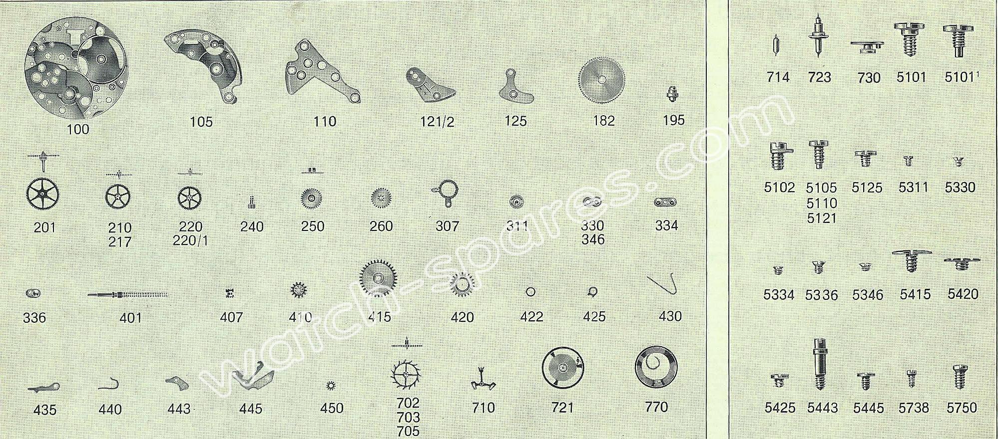 FHF Font 34.21 watch spare parts FHF Font 34.21 watch spare parts