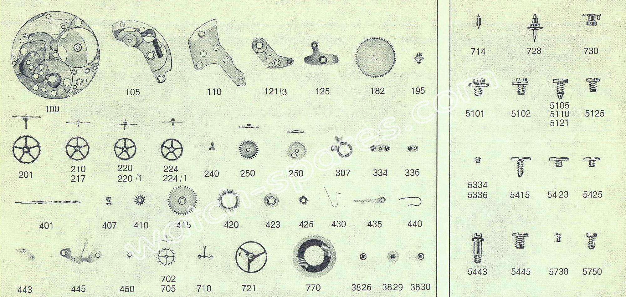 FHF Font 821.4 watch spare parts 1 FHF Font 821.4 watch spare parts 1