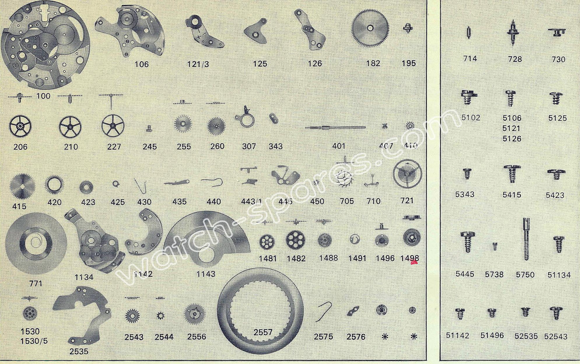 FHF Font 908 watch spare parts FHF Font 908 watch spare parts