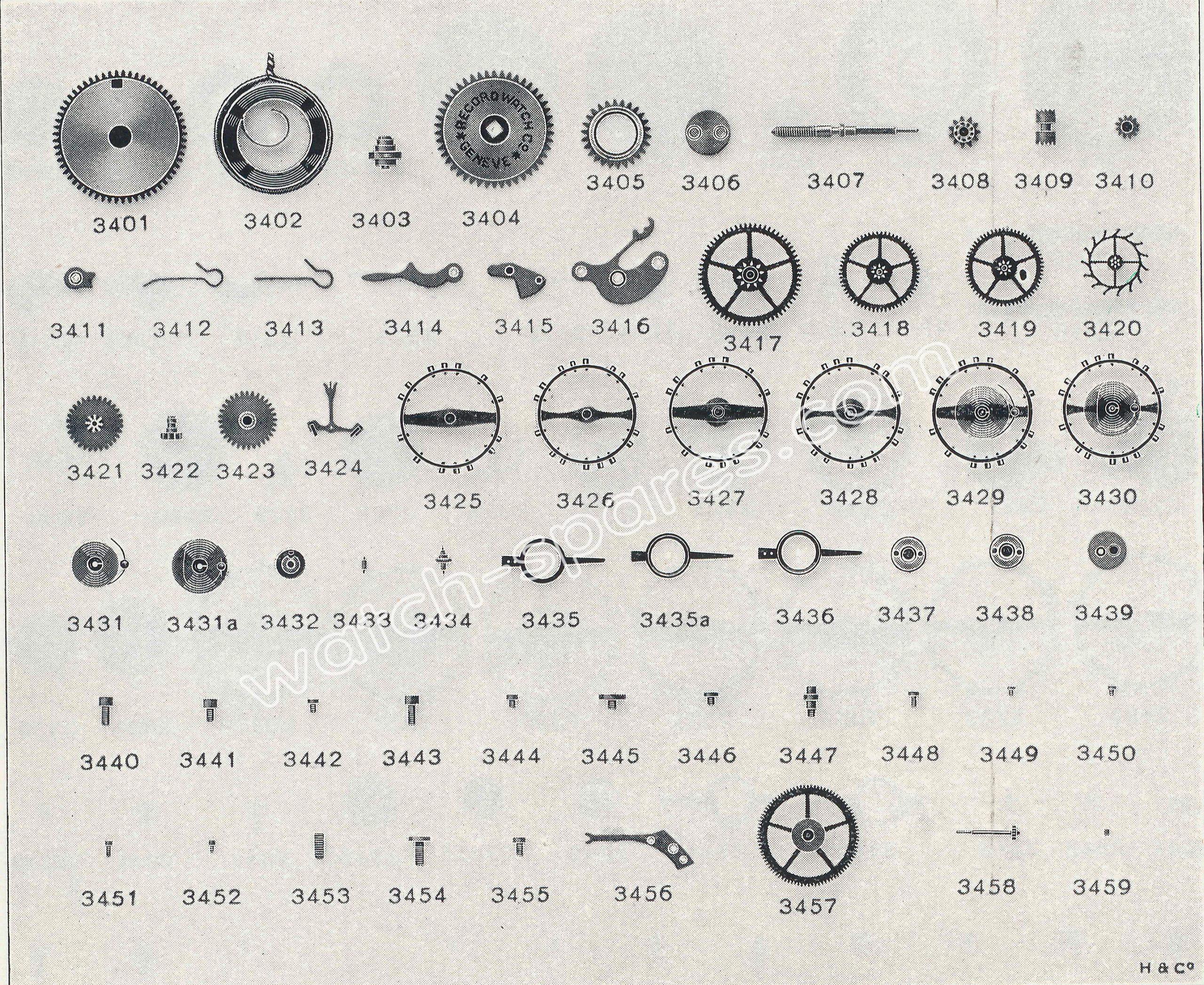 Record 022 18 watch spare part Record 022 18 watch spare part
