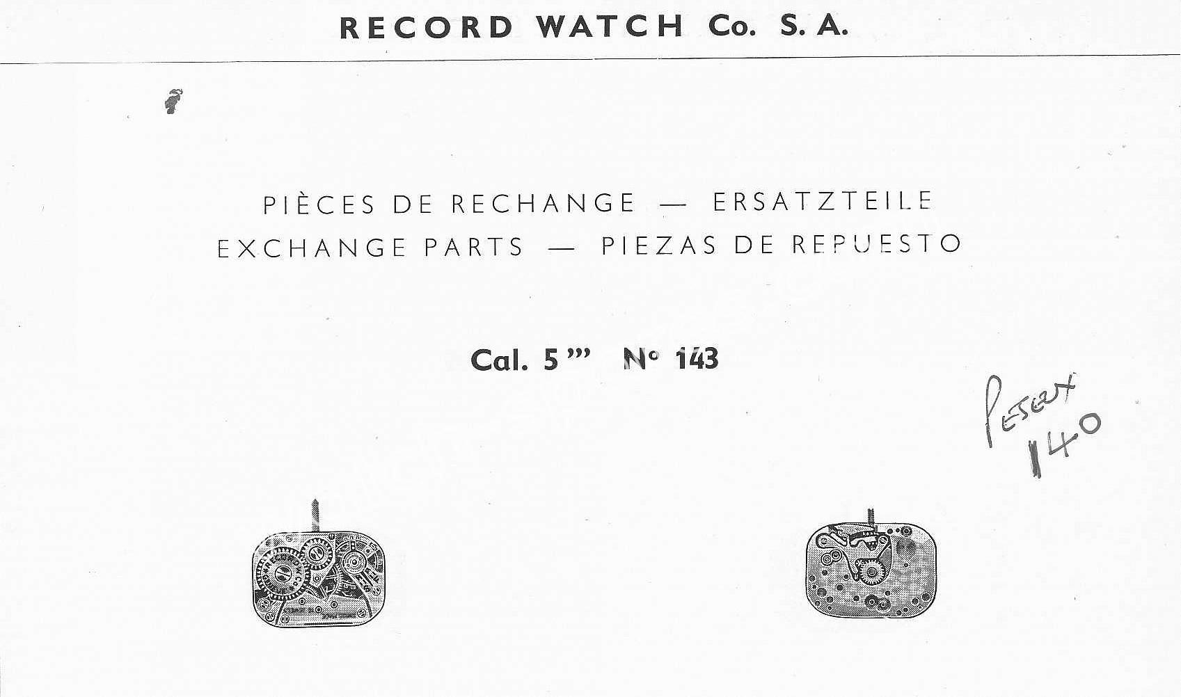 Record 143 watch movements Record 143 watch movements