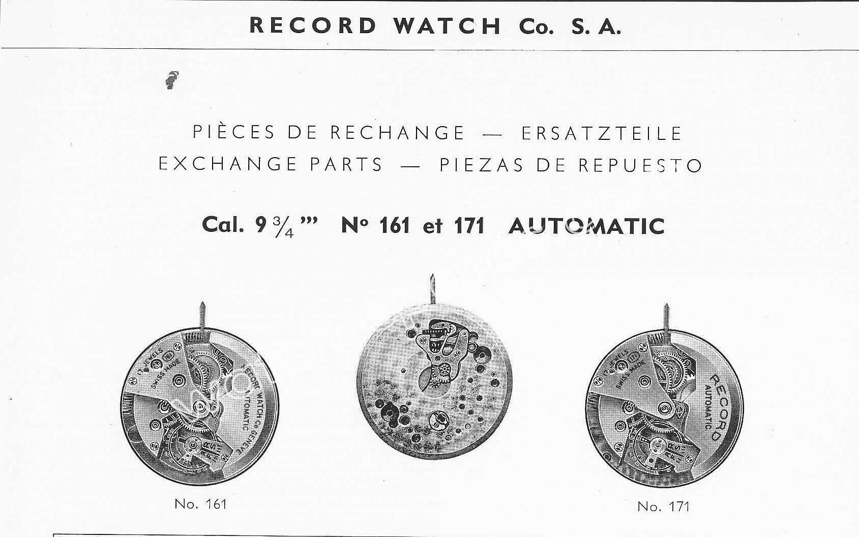 Record 161 watch movements Record 161 watch movements
