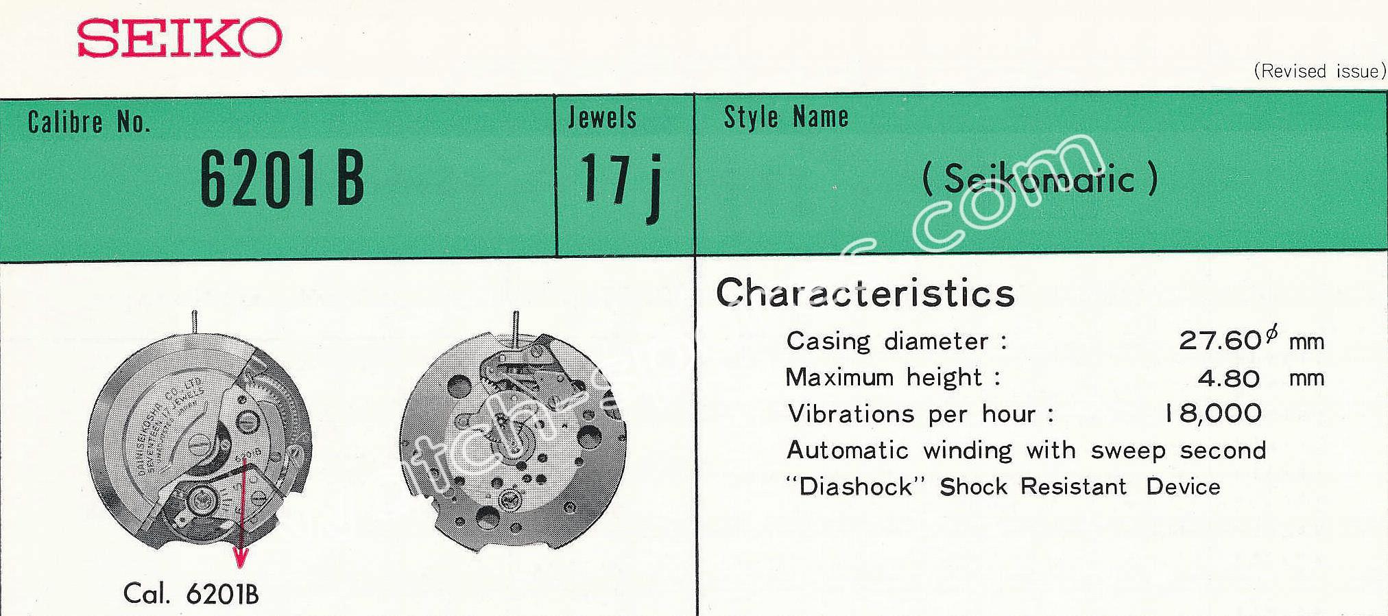 SEIKO 6201A watch movements SEIKO 6201A watch movements