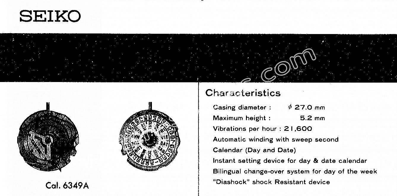 SEIKO 6349A watch movements SEIKO 6349A watch movements